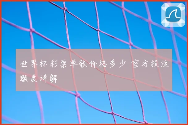 世界杯彩票单张价格多少 官方投注额度详解